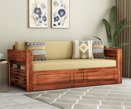 Sheesham Wooden Sofa cum Bed With Storage