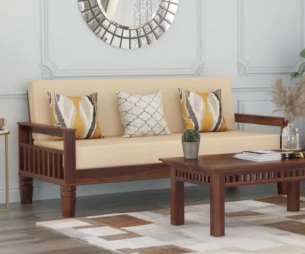3 Seater Wooden Sofa