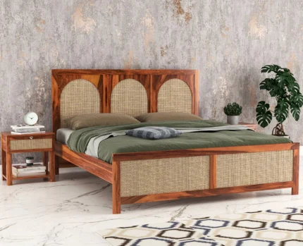 Solid Sheesham Wood King/Queen Size Bed